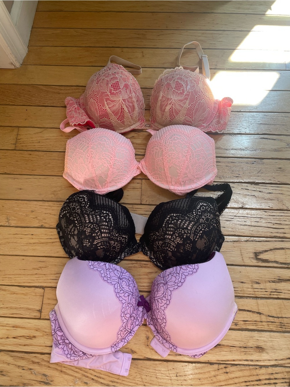 Victoria’s Secret Bras — Pink, Light Pink, Black, Lavender